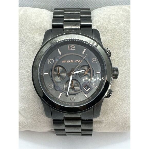 Michael Kors MK8347 Men's Black Stainless Steel Analog Dial Quartz Watch JNA733 - Picture 1 of 11